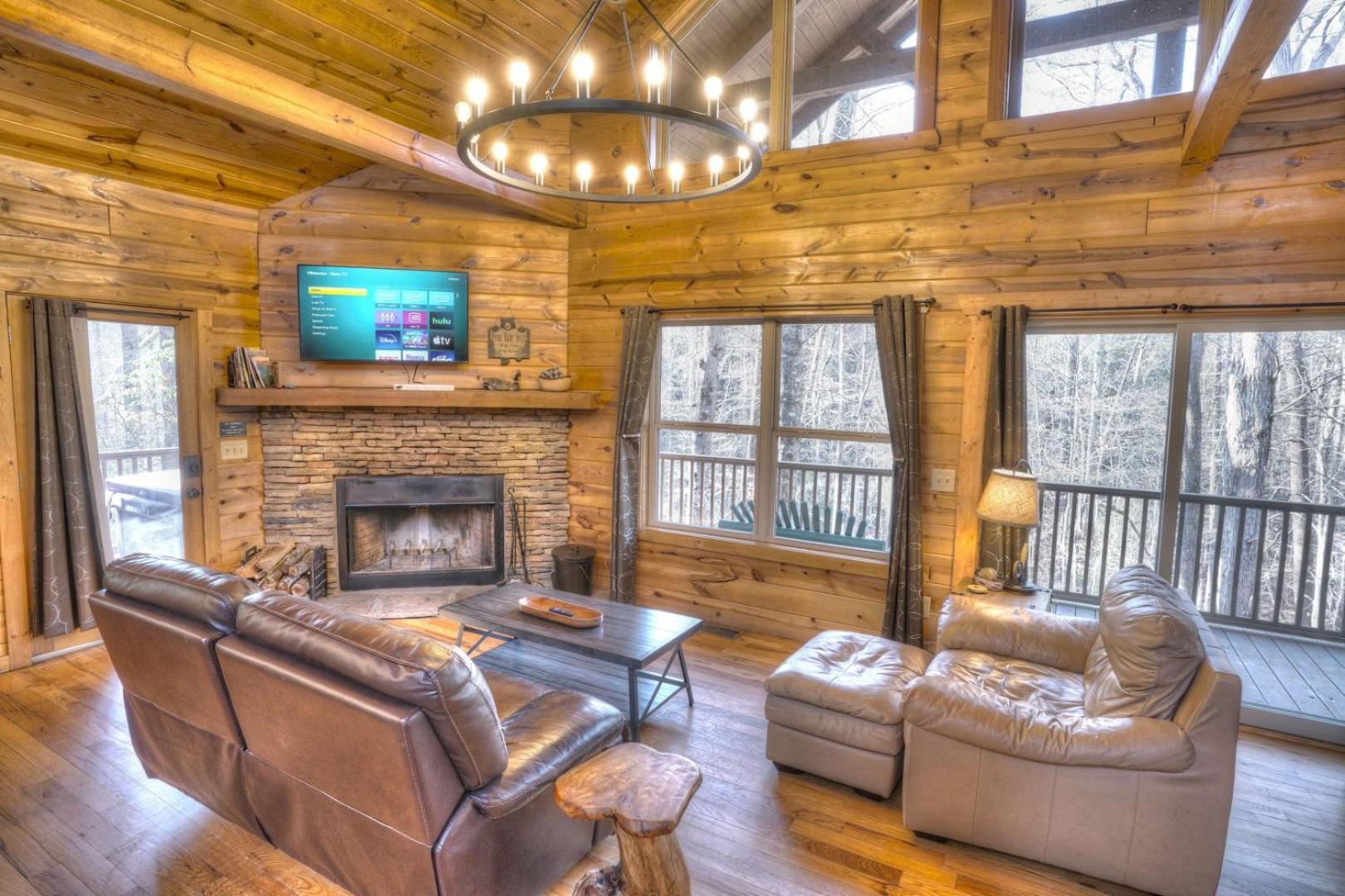 Luxury Cabin Sleeps 8 With Creekside Fire Pit Near Helen Ga Cleveland Esterno foto
